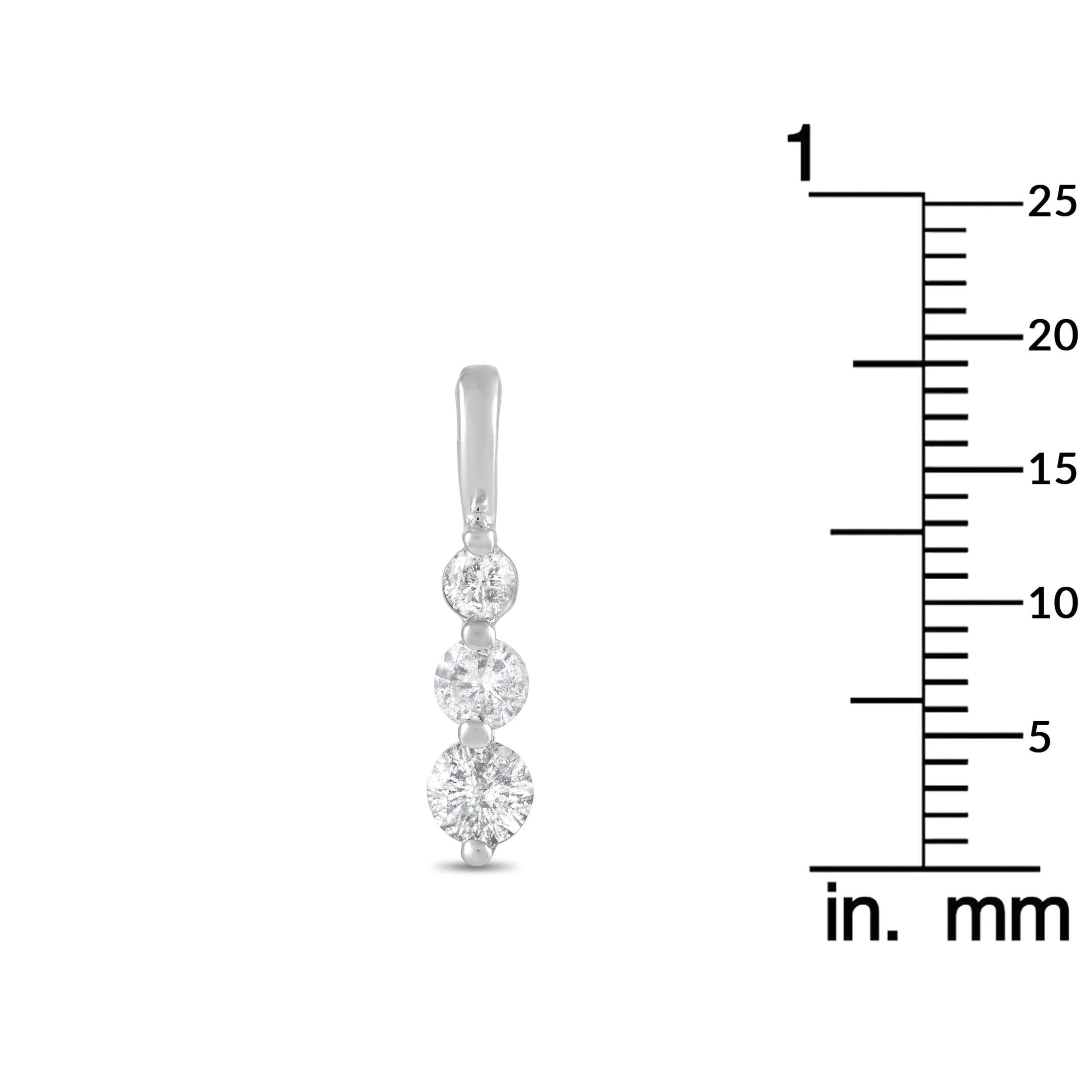 Round Cut LB Exclusive 14k White Gold 0.50 Carat Diamond Pendant