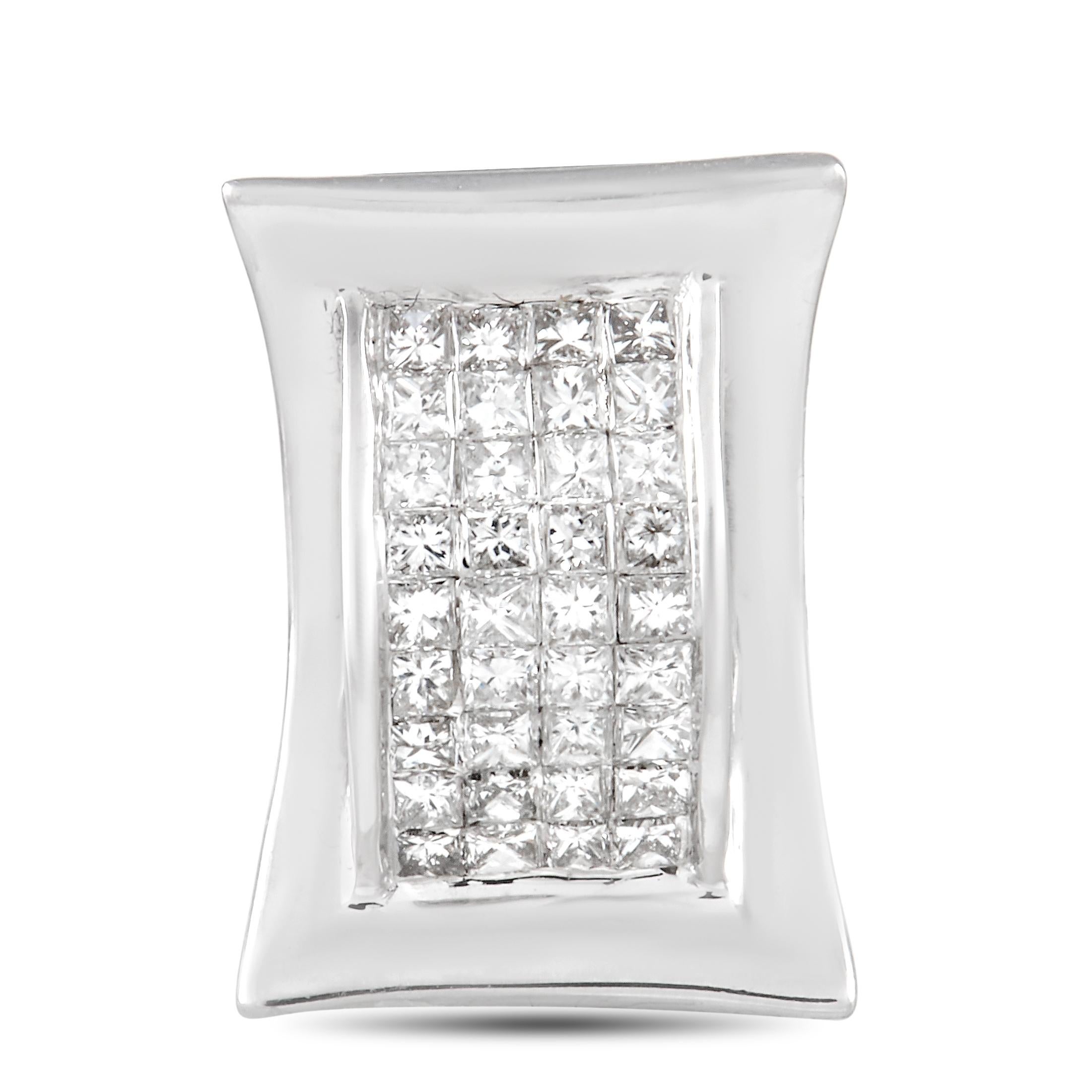 LB Exclusive Pendentif en or blanc 14 carats avec diamants 0,50 carat Neuf - En vente à Southampton, PA
