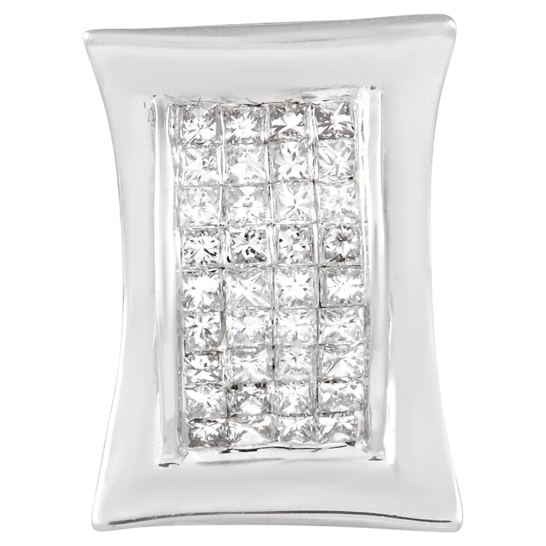 LB Exclusive Pendentif en or blanc 14 carats avec diamants 0,50 carat en vente
