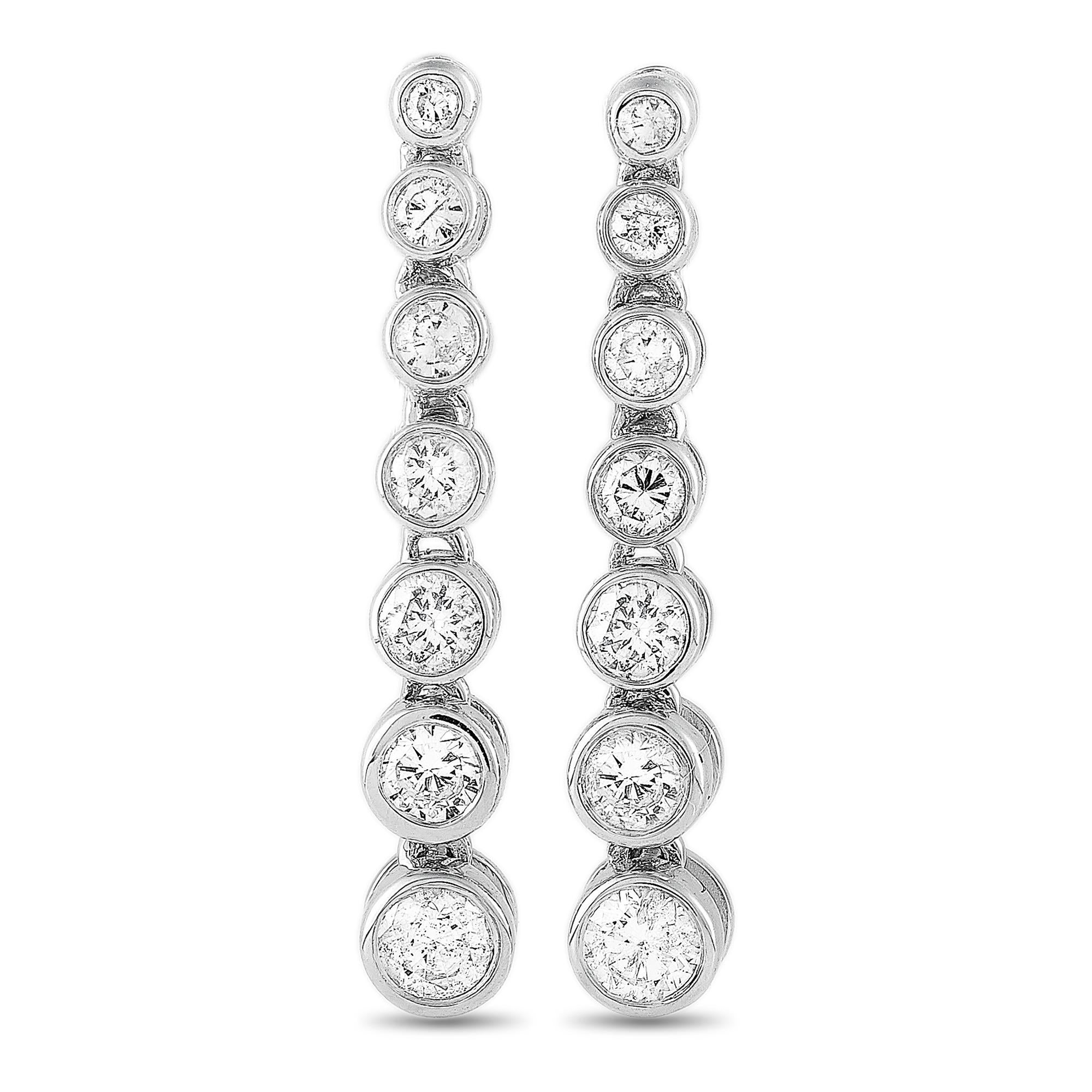 Lb Exclusive 14k White Gold 0.50 Carat Diamond Drop Earrings In New Condition For Sale In Southampton, PA
