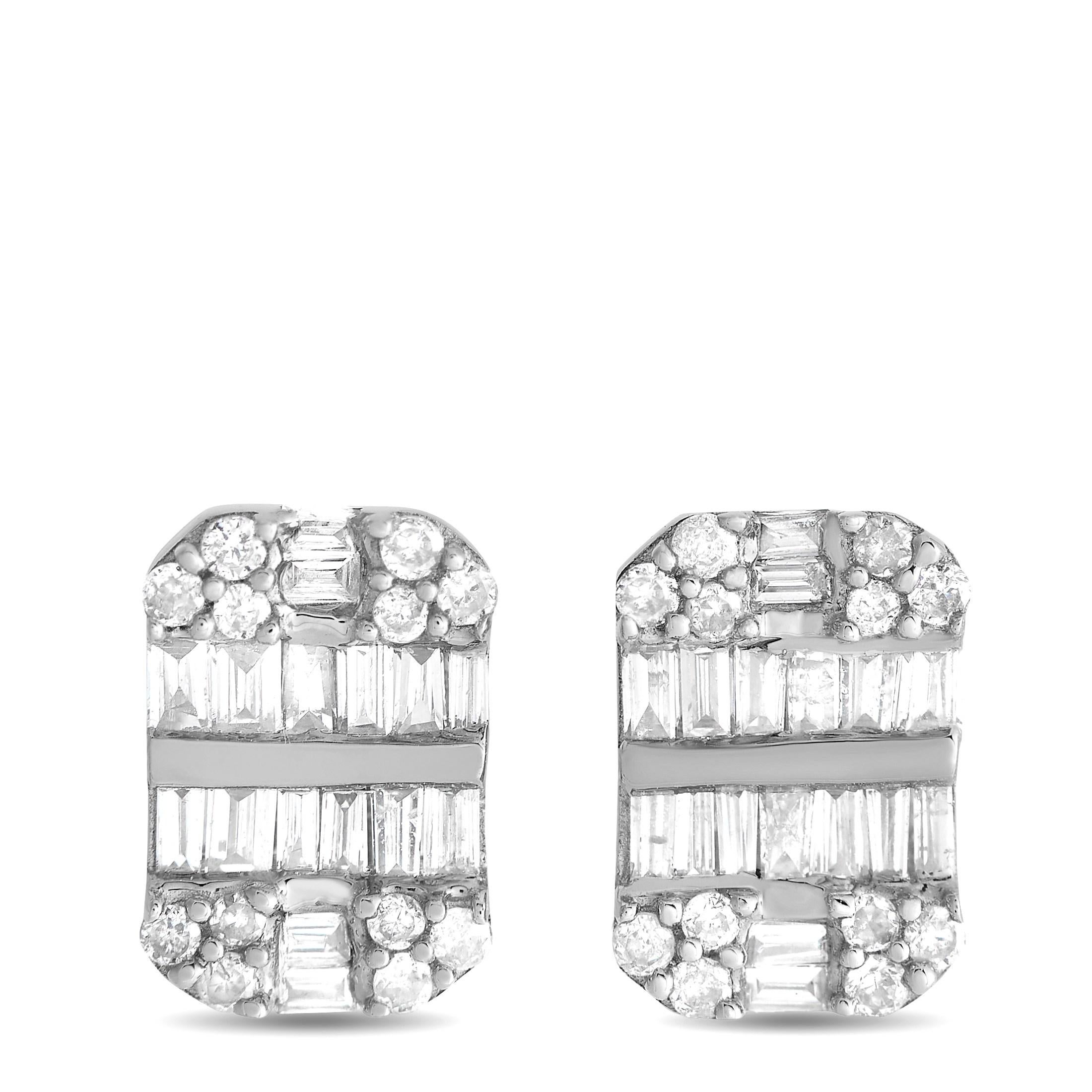 LB Exclusive 14K White Gold 0.50ct Diamond Earrings In New Condition For Sale In Southampton, PA