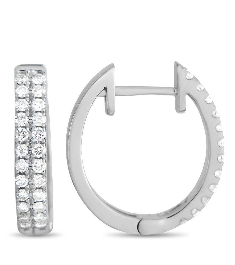 A versatile pair of diamond earrings to bring a hint of sparkle to any outfit (and hairstyle). This pair features 0.65
