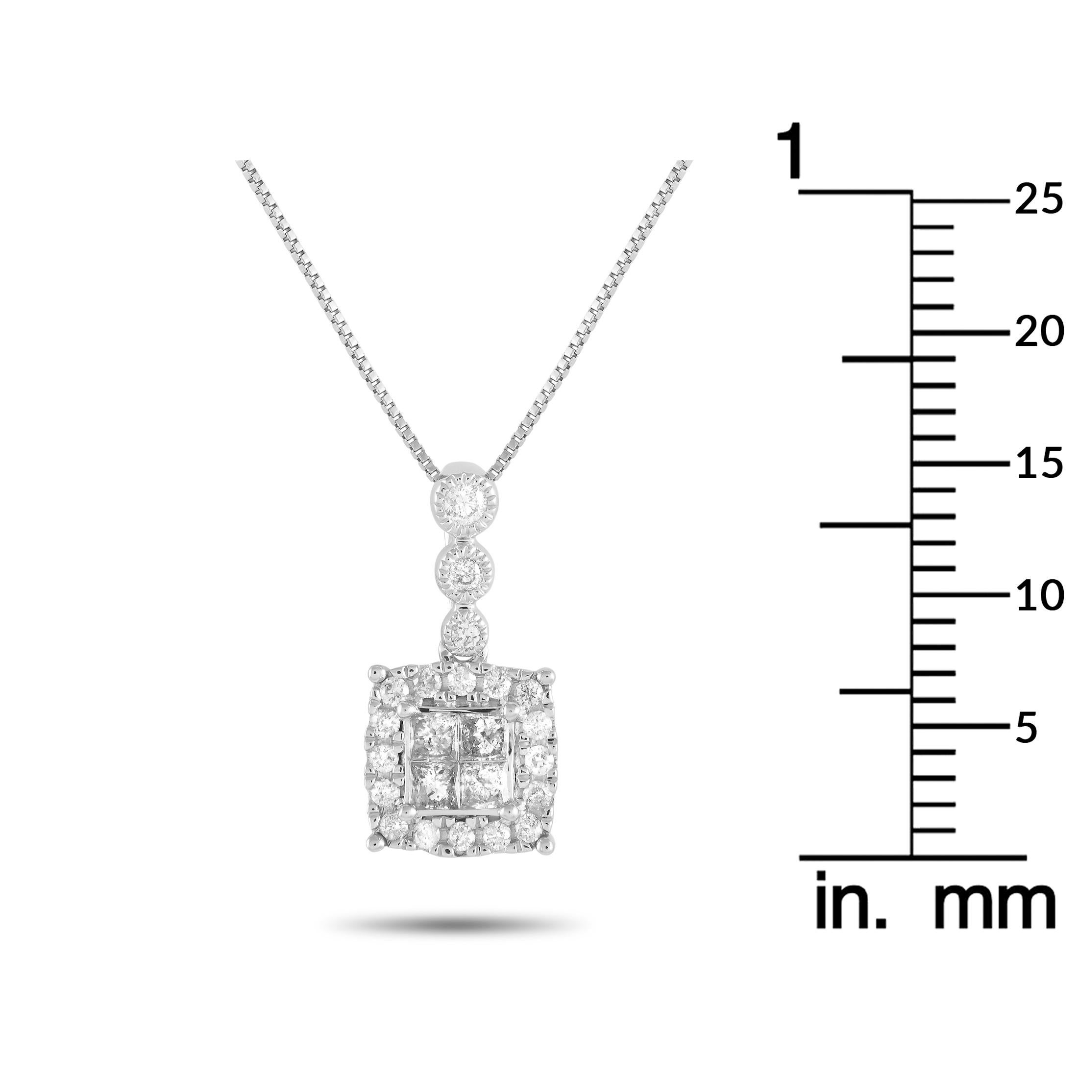 LB Exclusive 14K White Gold 0.50ct Diamond Necklace PN14894 In New Condition For Sale In Southampton, PA