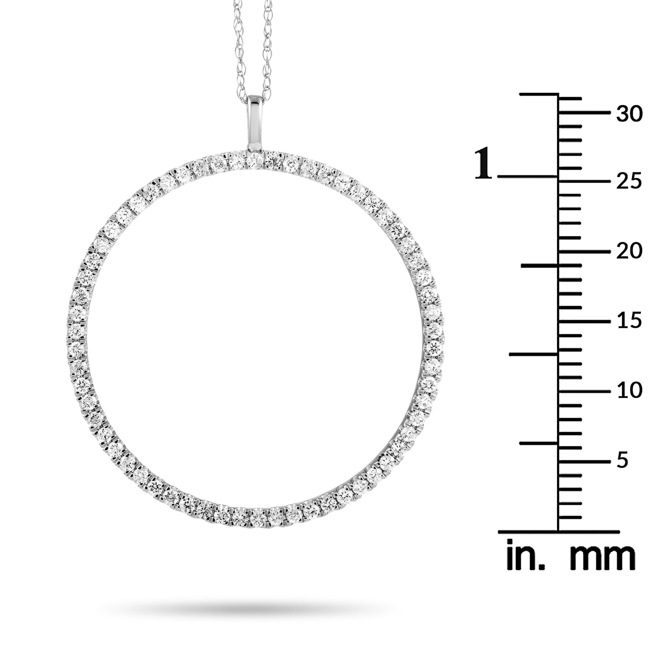 LB Exclusive Collier pendentif en or blanc 14 carats avec diamants de 0,50 carat Neuf - En vente à Southampton, PA