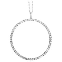 LB Exclusive Collier pendentif en or blanc 14 carats avec diamants de 0,50 carat
