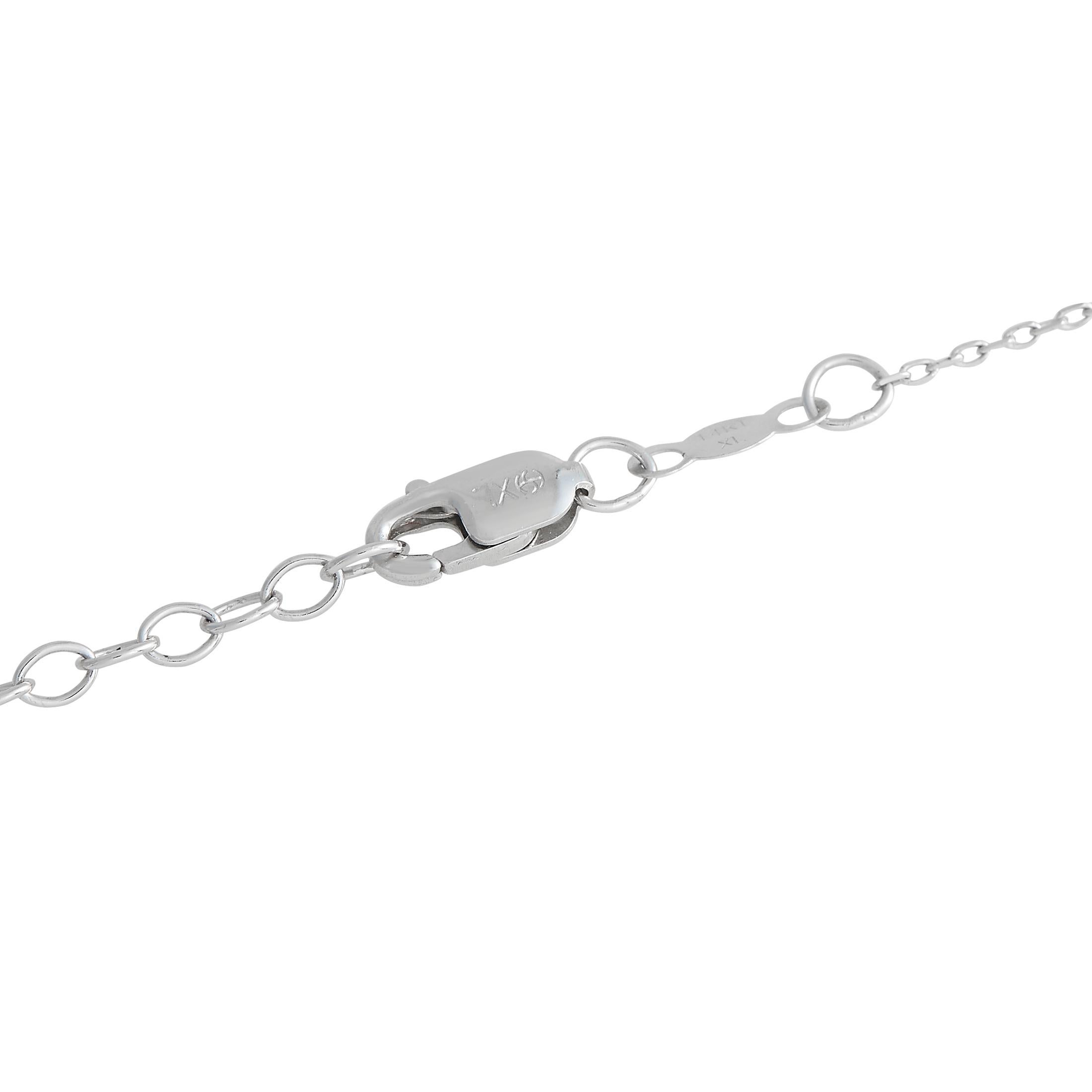 Round Cut LB Exclusive 14K White Gold 0.50ct Diamond Tapered Row Necklace NK4-10257W For Sale