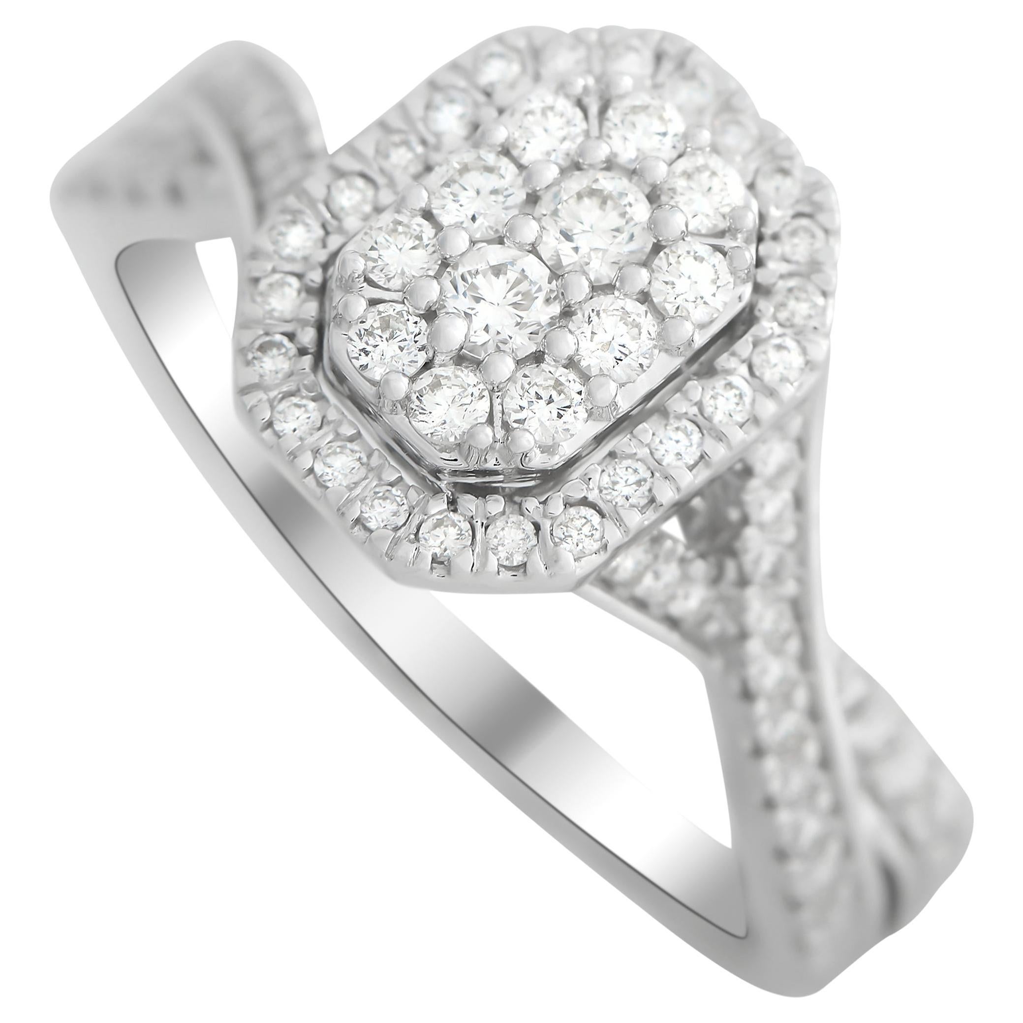 LB Exclusive 14k White Gold 0.50 Carat Diamond Twist Ring