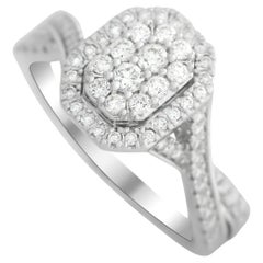 LB Exclusive Bague torsadée en or blanc 14 carats avec diamants 0,50 carat