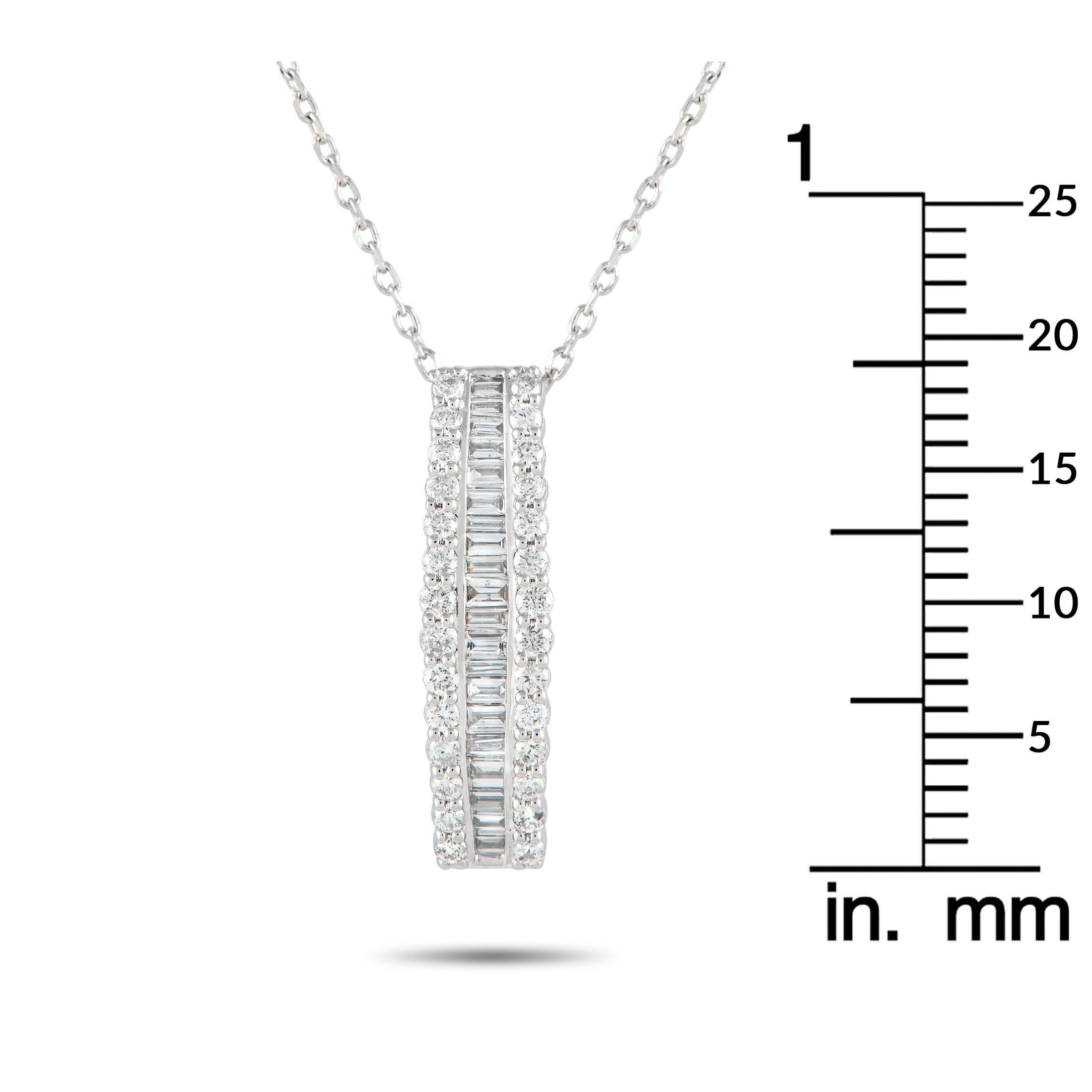 LB Exclusive 14k White Gold 0.58 Carat Diamond Necklace In New Condition For Sale In Southampton, PA