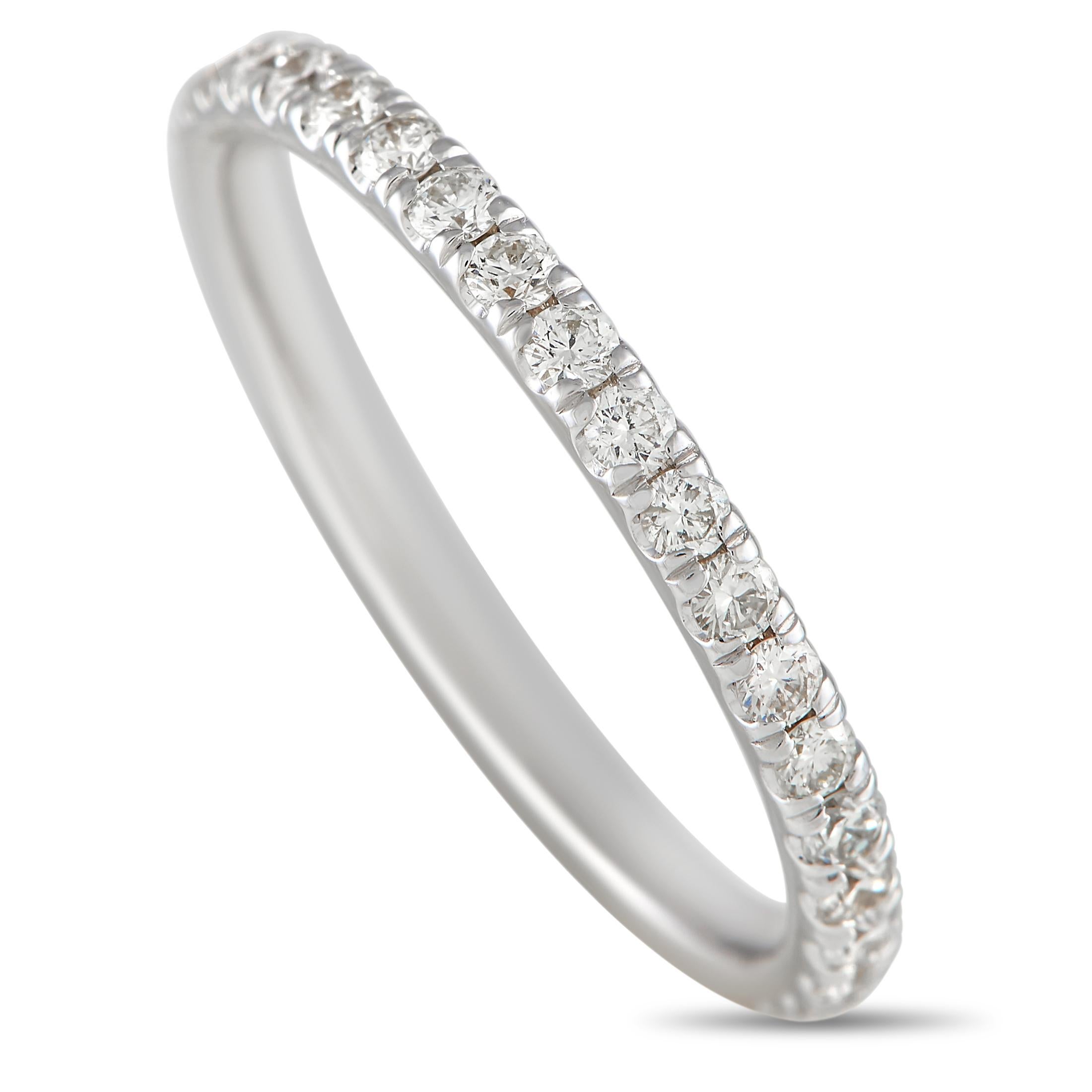 LB Exclusive 14k White Gold 0.63 Carat Diamond Eternity Band Ring In New Condition For Sale In Southampton, PA