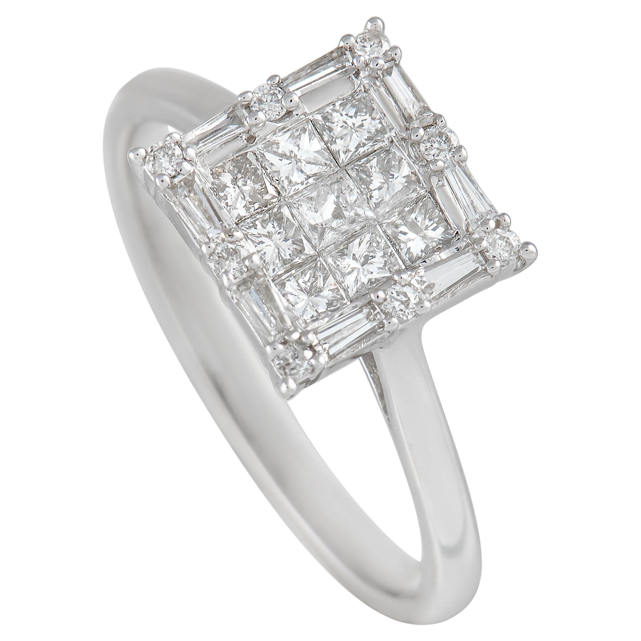 LB Exclusive 14K White Gold 0.65 ct Diamond Ring For Sale