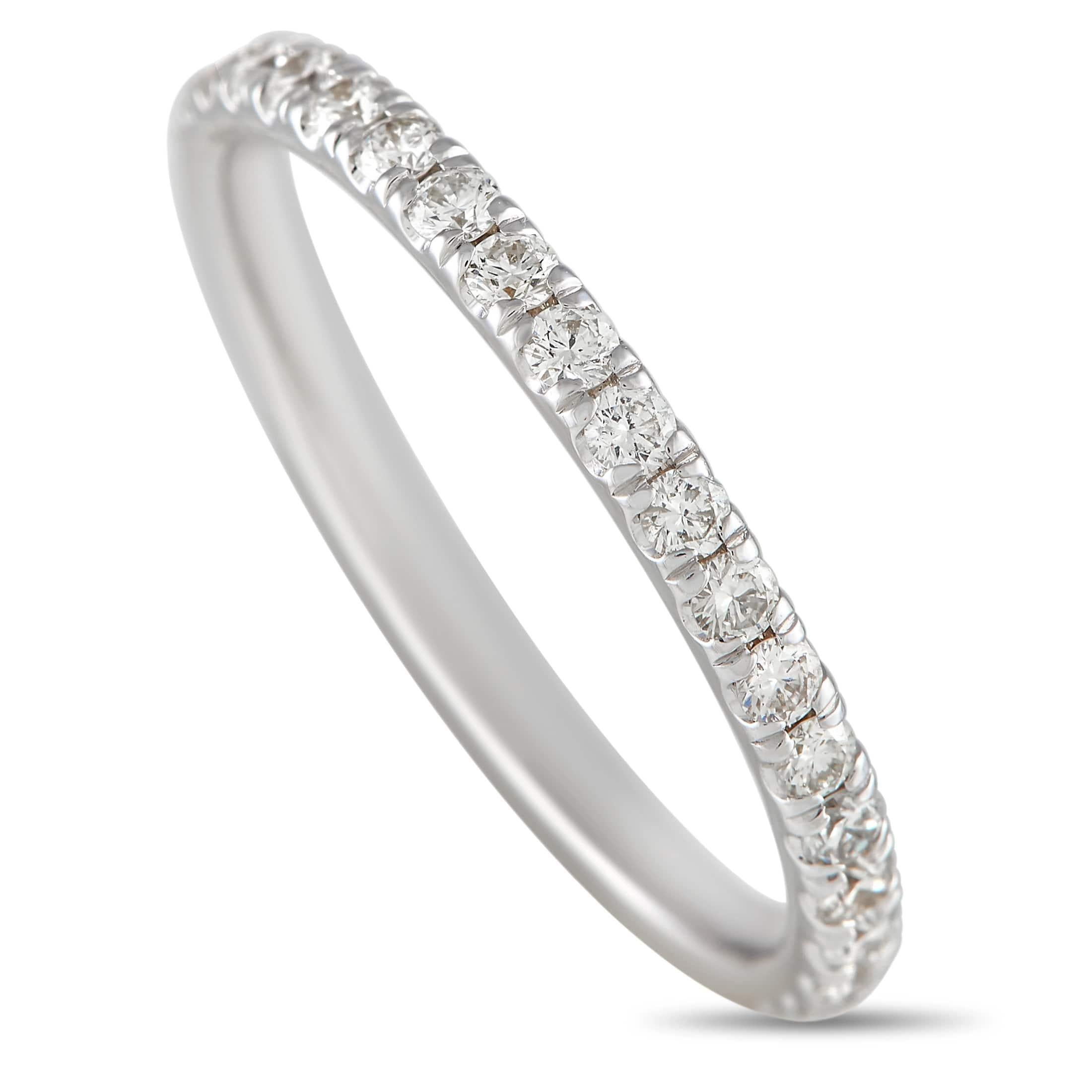 Round Cut LB Exclusive 14k White Gold 0.65ct Diamond Eternity Band Ring For Sale