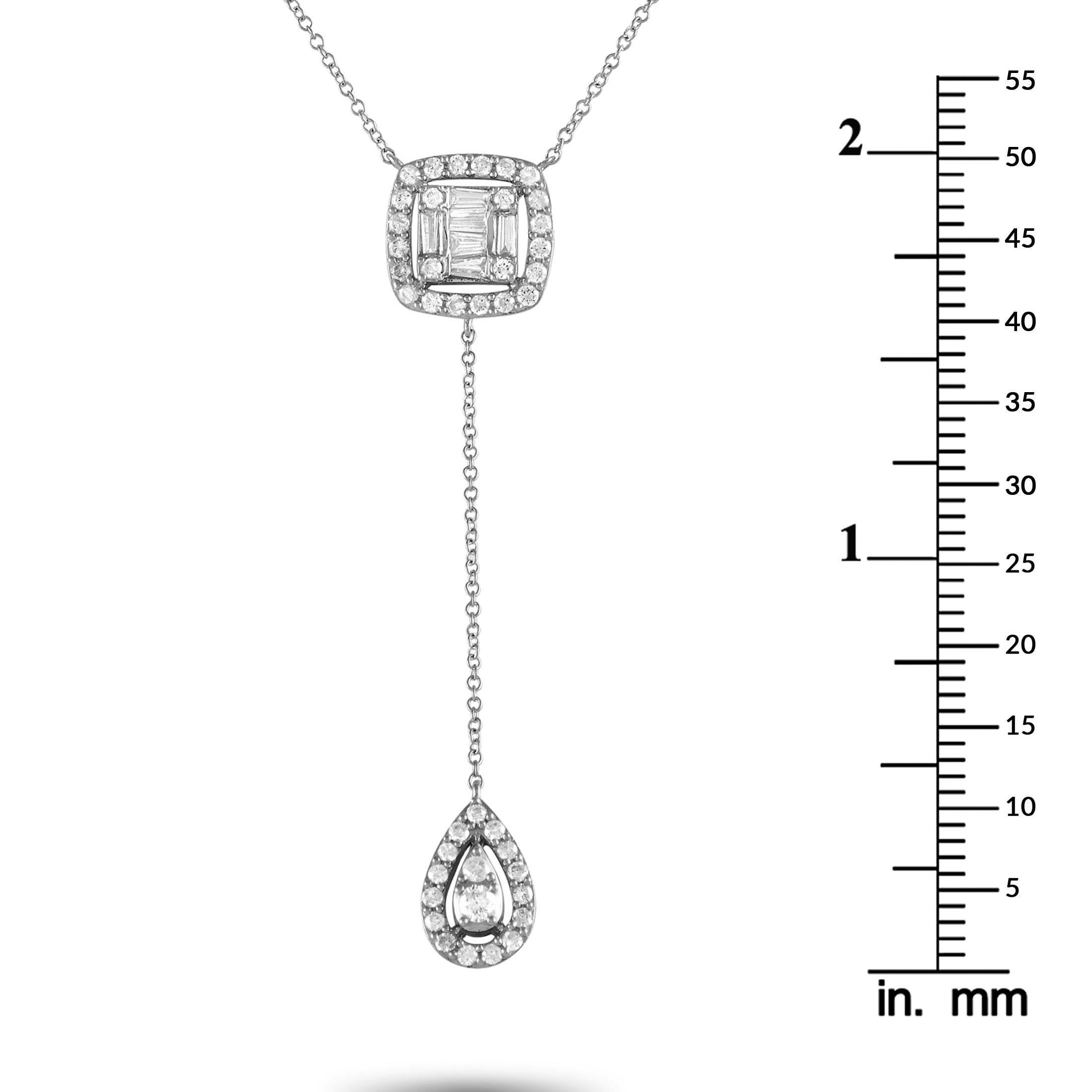 LB Exclusive 14K White Gold 0.65ct Diamond Necklace NK013181 In New Condition For Sale In Southampton, PA