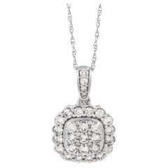 LB Exclusive 14K White Gold 0.75 Ct Diamond Pendant Necklace