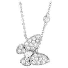 LB Exclusive Collier papillon en or blanc 14 carats et diamants 0,75 carat