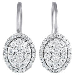 LB Exclusive 14k White Gold 0.75 Carat Diamond Drop Earrings