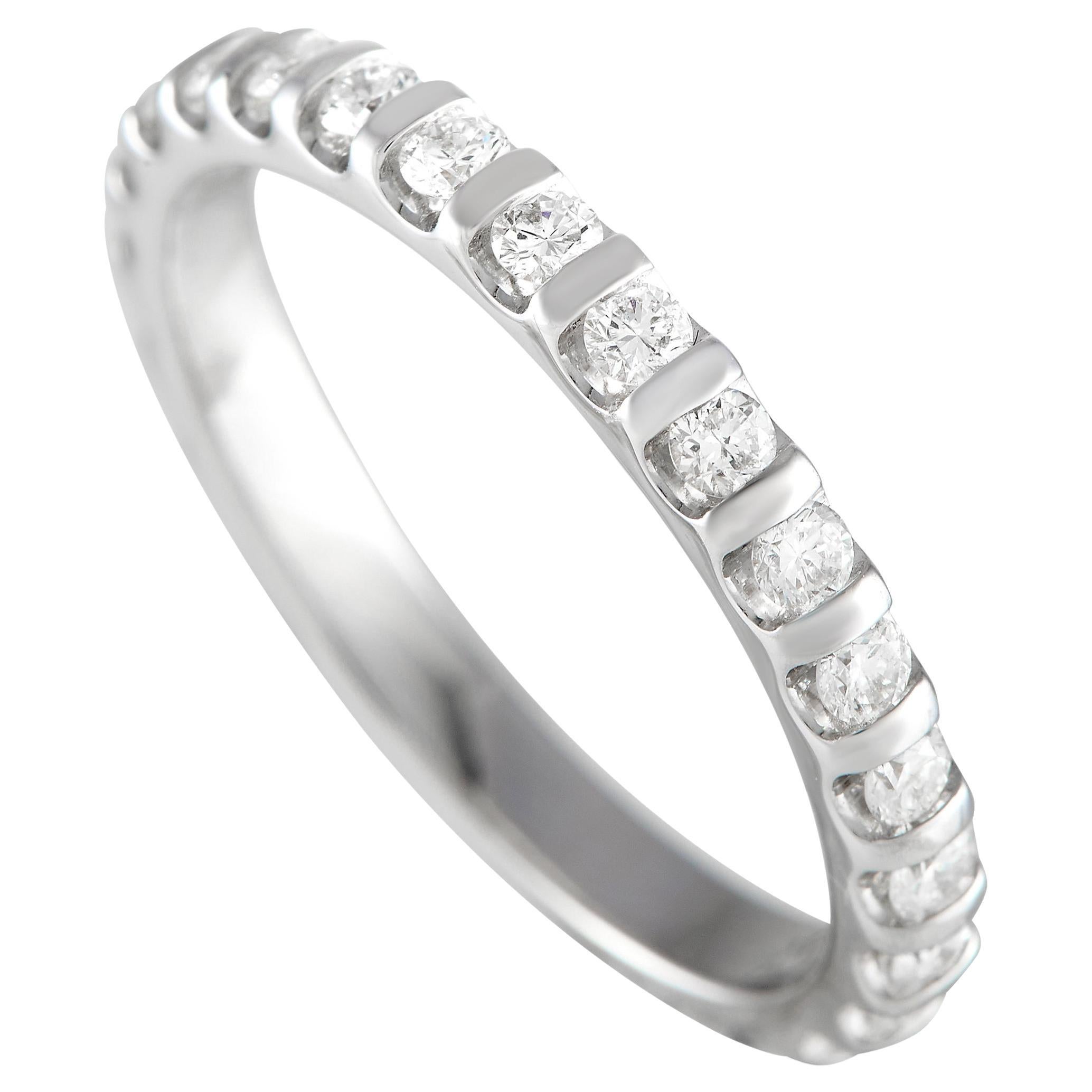 LB Exclusive 14k White Gold 0.75 Carat Diamond Eternity Band Ring