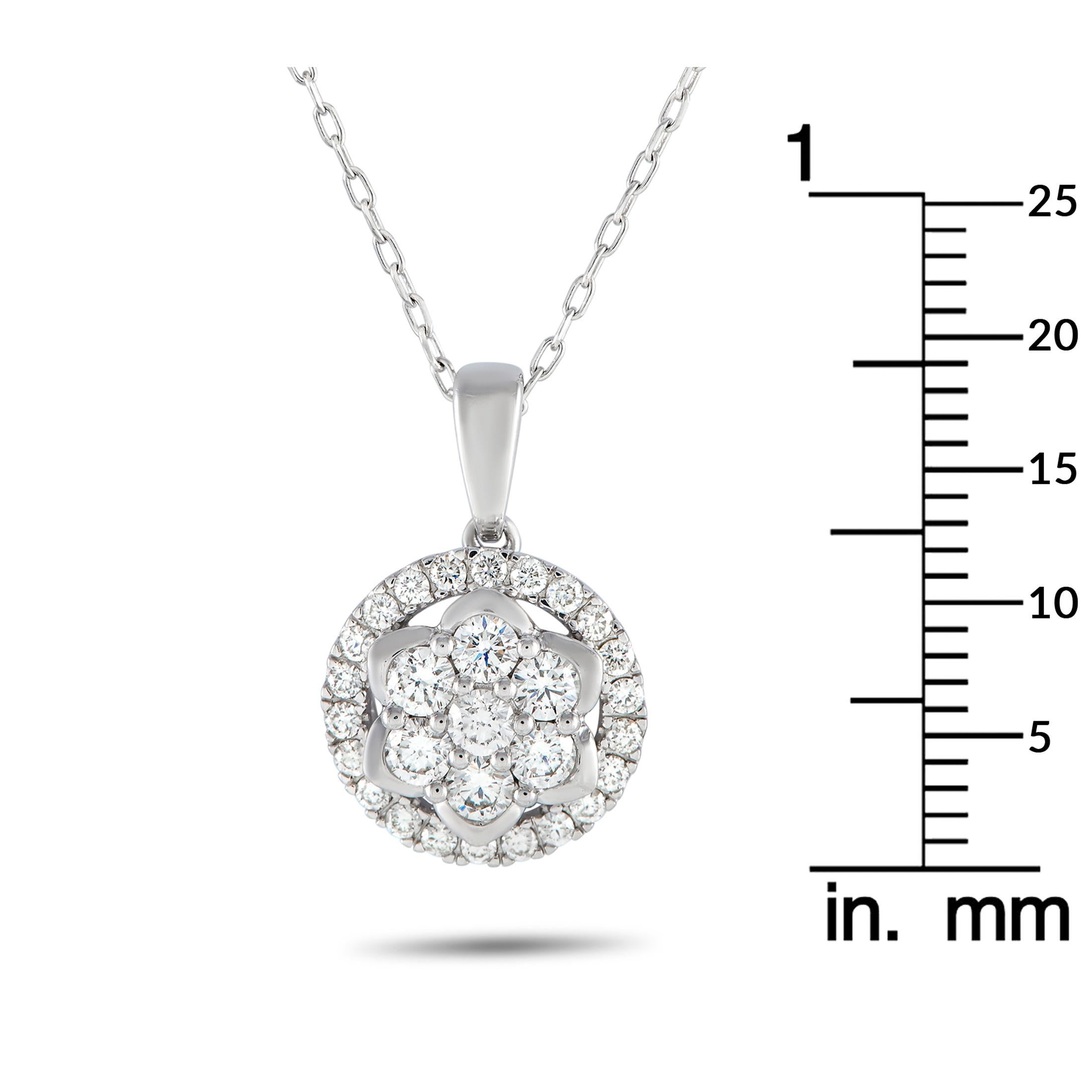 LB Exclusive 14k White Gold 0.75 Carat Diamond Pendant Necklace In New Condition In Southampton, PA