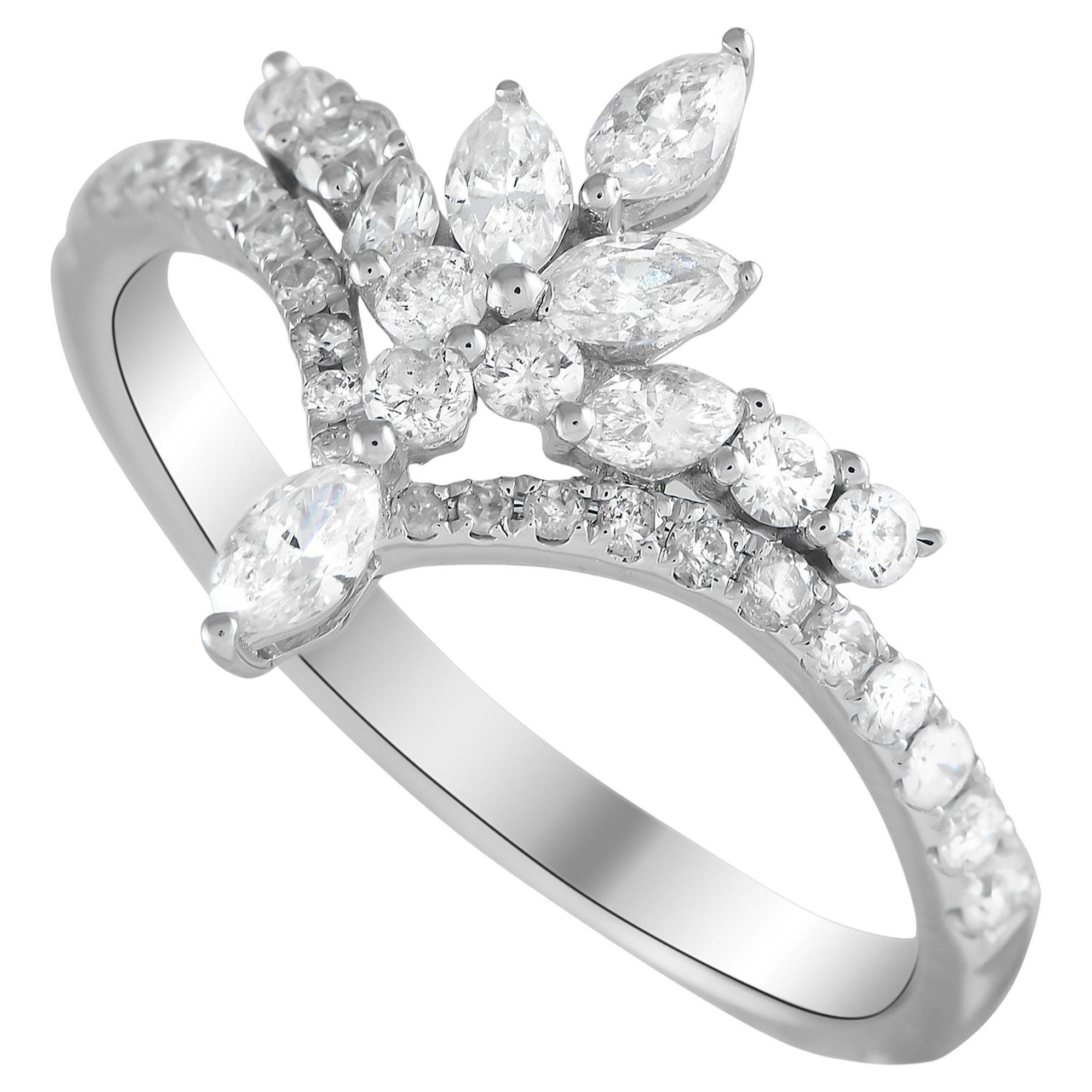 Stefan Hafner White Gold Full Diamond Tiara Ring at 1stDibs