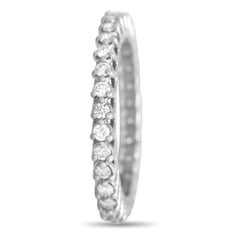 LB Exclusive - Anello a fascia con diamanti da 0,80 carati in oro bianco 14K