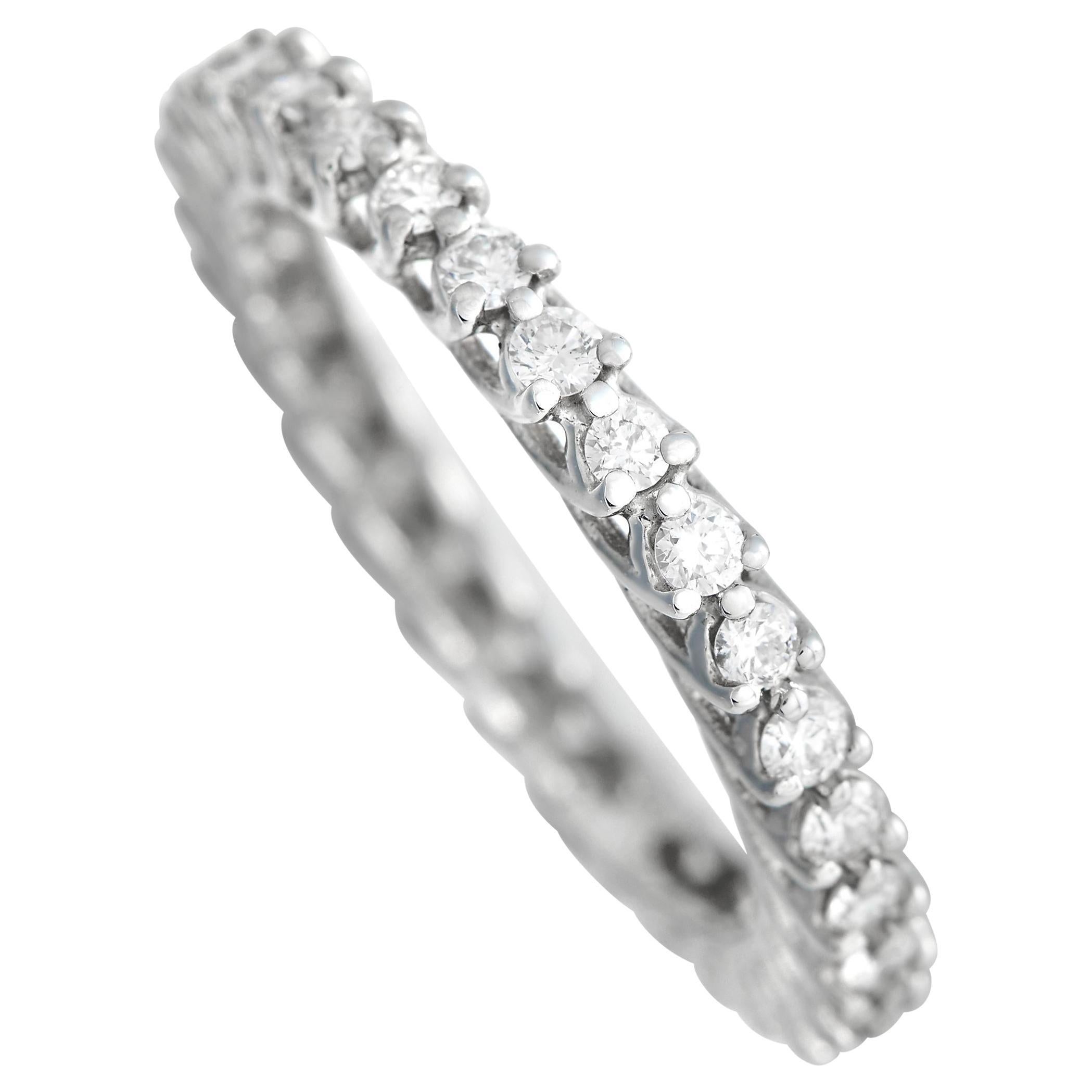 LB Exclusive 14K White Gold 0.80 Ct Diamond Eternity Band Ring For Sale
