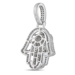 LB Exclusive 14K White Gold 1.00 Ct Diamond Hamsa Pendant