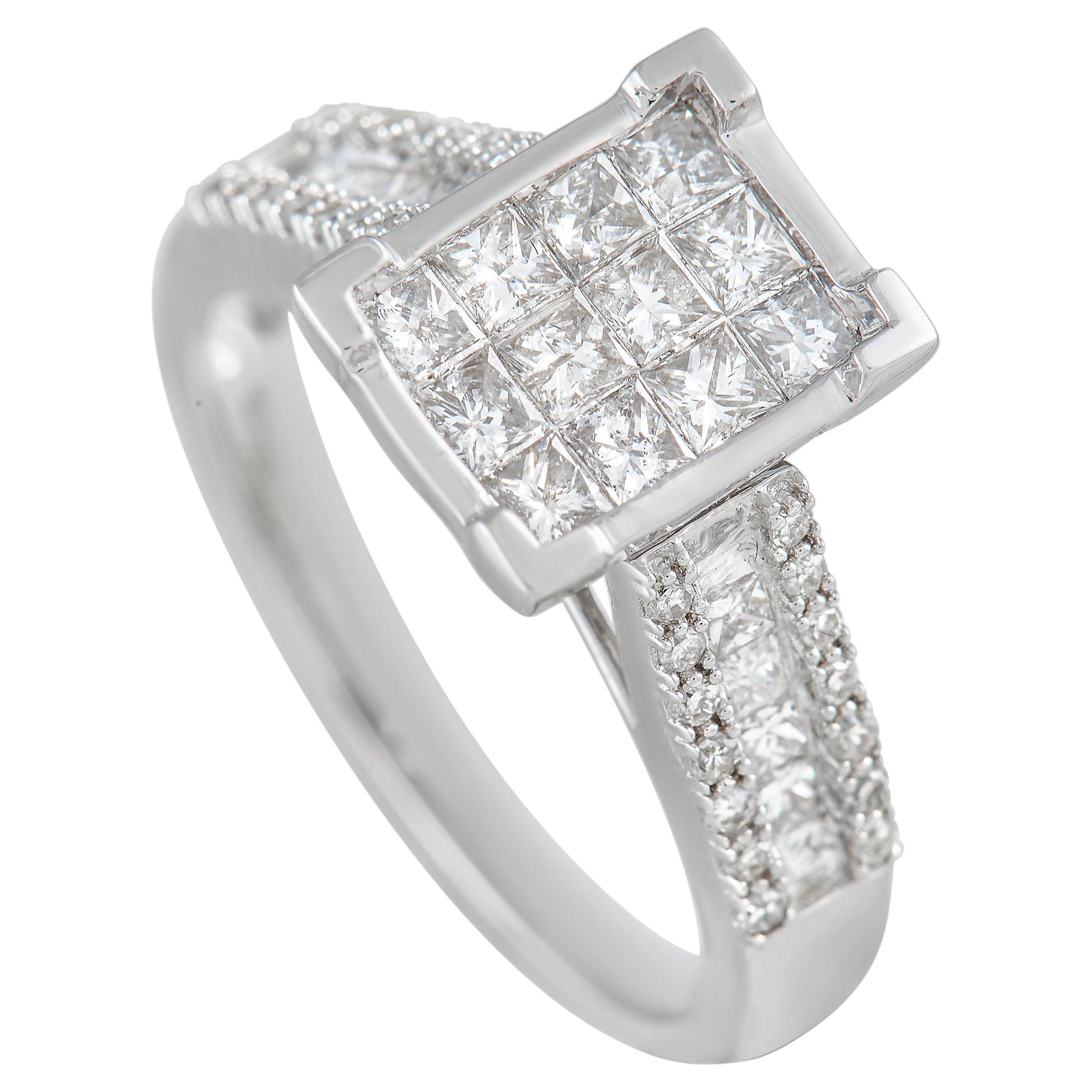 LB Exclusive 14K White Gold 1.00 ct Diamond Ring For Sale