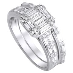 LB Exclusive 14K White Gold 1.00 Ct Diamond Ring Set