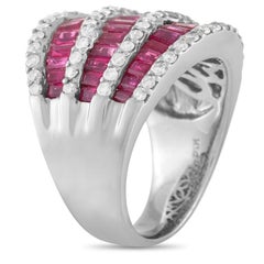 LB Exclusive 14K White Gold 1.07 Ct Diamond and Ruby Ring