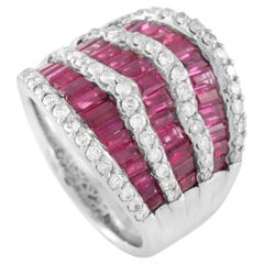 LB Exclusive 14K White Gold 1.07 Ct Diamond and Ruby Ring