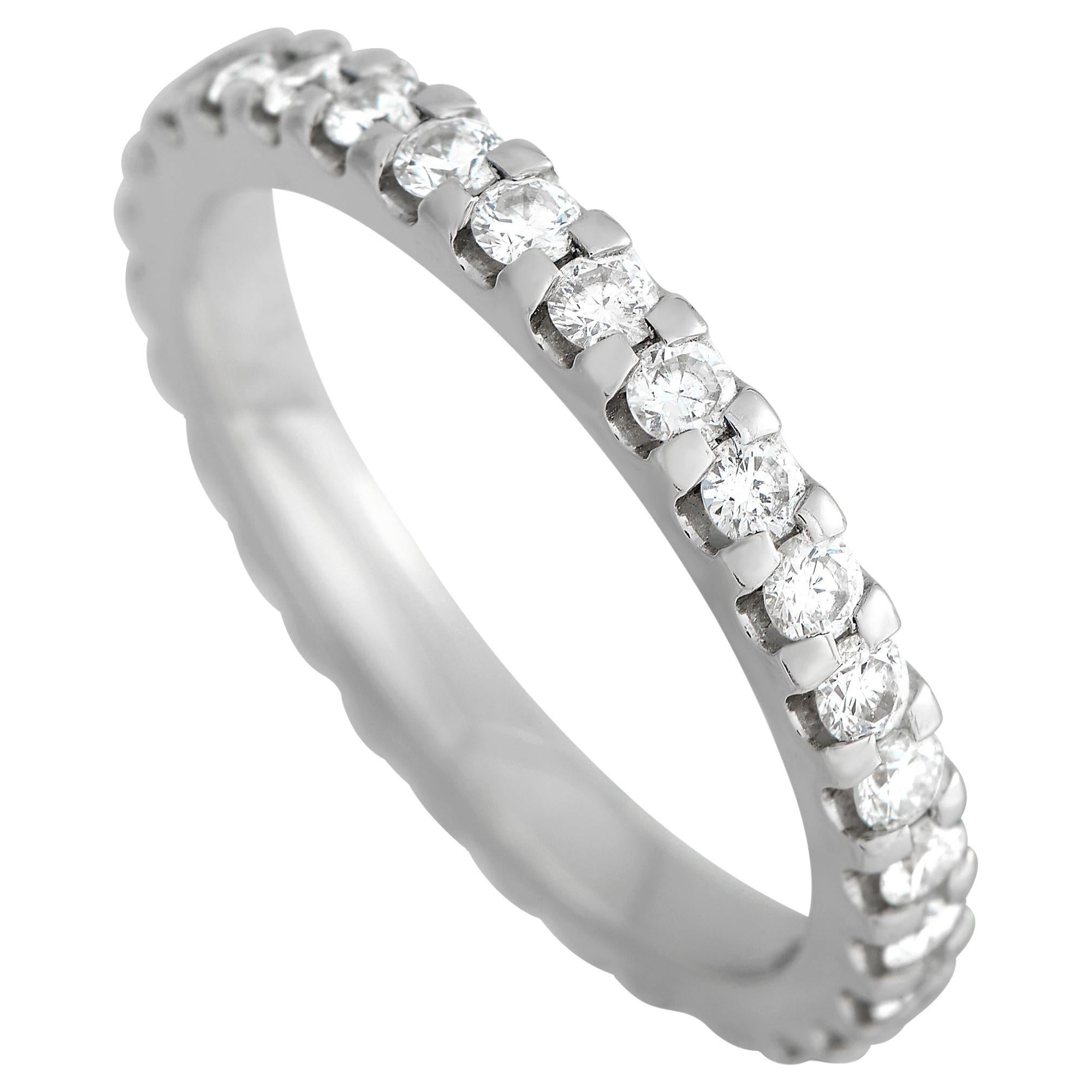 1/10 CT Diamond Eternity Stacking Ring - 14k Rose Gold Plated Sterling Silver, Size 5.5, Natural Diamonds - View #8