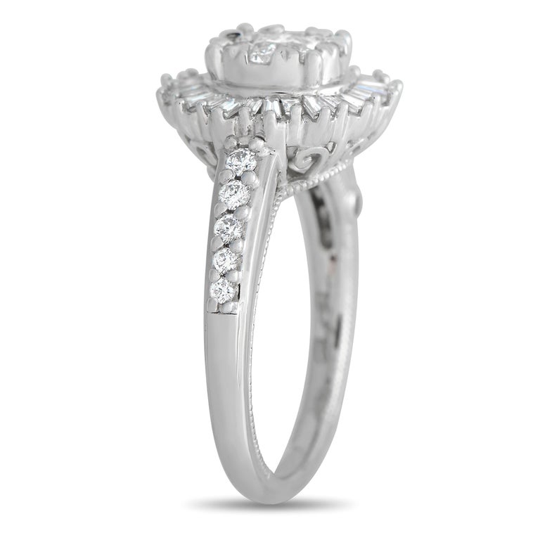 LB Exclusive 14k White Gold 1.0 Carat Diamond Ring For Sale at 1stDibs