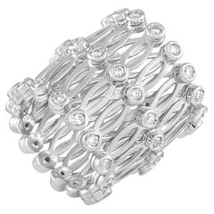 LB Exclusive 14K White Gold 1.10 Ct Diamond Expandable Ring / Bracelet