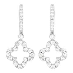 LB Exclusive 14K White Gold 1.15 Ct Diamond Dangle Earrings