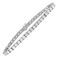 LB Exclusive 14k White Gold 11.67 Ct Diamond Tennis Bracelet