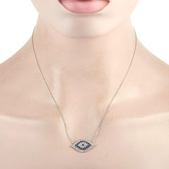 LB Exklusive Halskette, Evil Eye, 14 Karat Weißgold 1,20 Karat Diamant