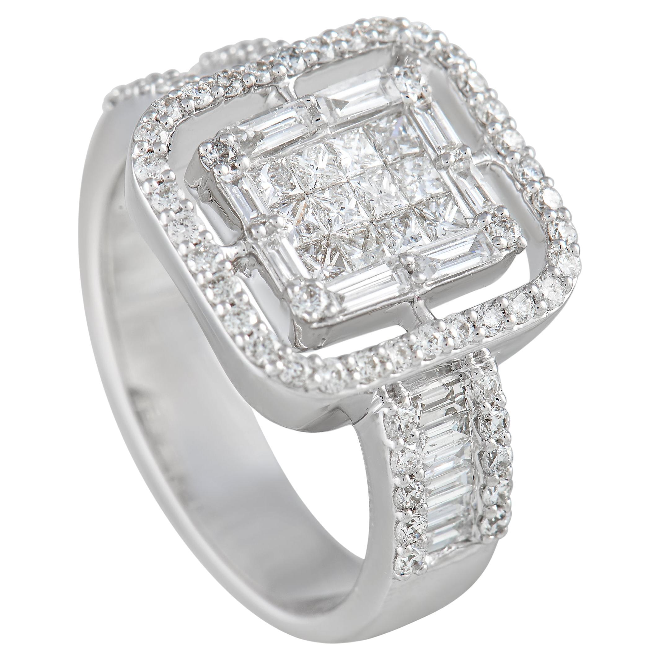 LB Exclusive 14K White Gold 1.28 ct Diamond Ring For Sale