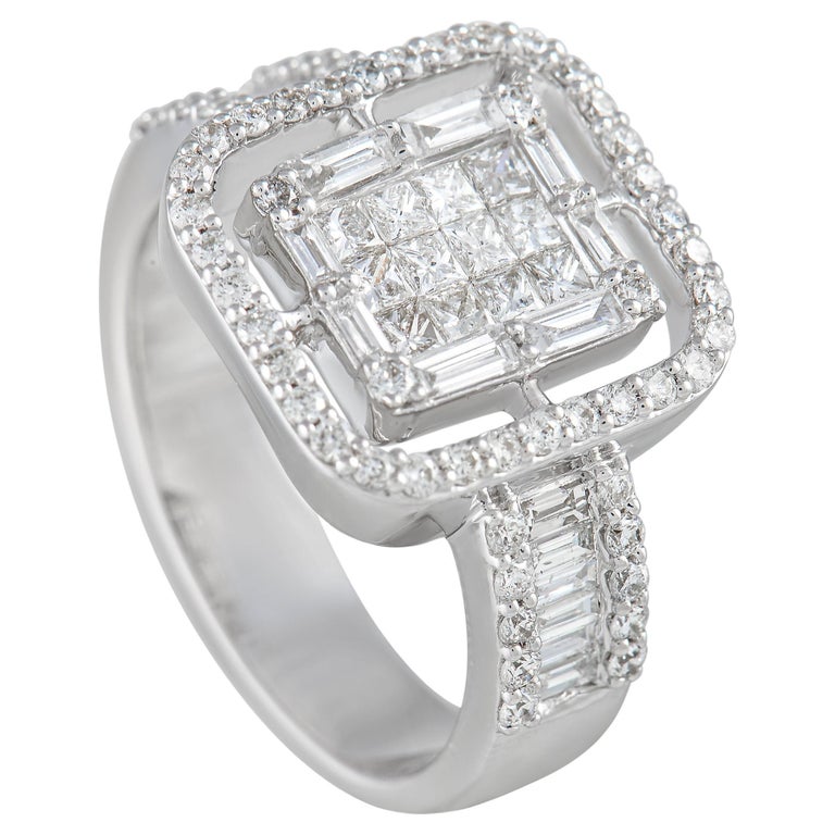 LB Exclusive 14K White Gold 1.28 ct Diamond Ring For Sale at 1stDibs