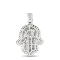 LB Exclusive 14K White Gold 1.32 Ct Diamond Hamsa Pendant