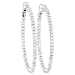LB Exclusive 14K White Gold 1.32ct Diamond Inside-Out Hoop Earrings MF06-101223
