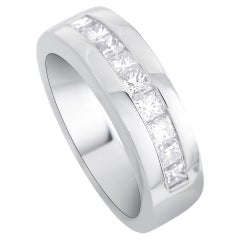 LB Exclusive 14K White Gold 1.35 Ct Diamond Channel Set Men
s Ring