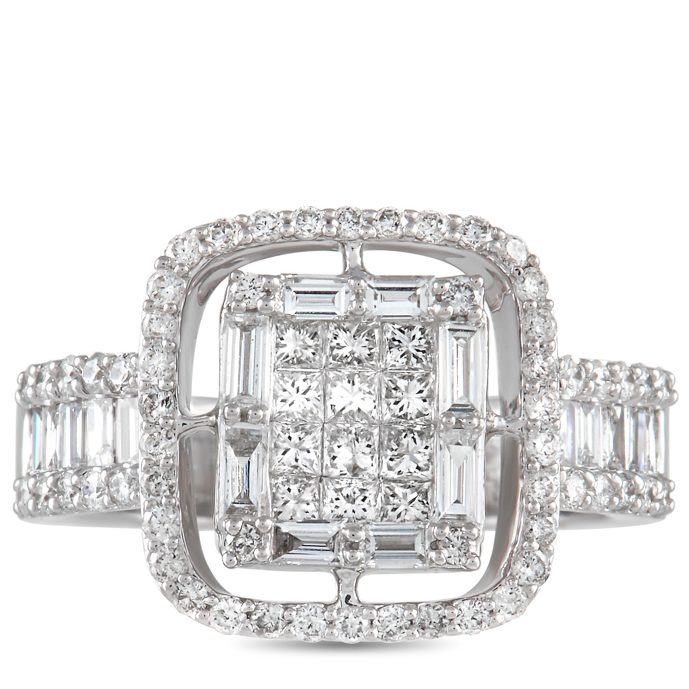 LB Exclusive 14K White Gold 1.37 Ct Diamond Ring In New Condition For Sale In Southampton, PA