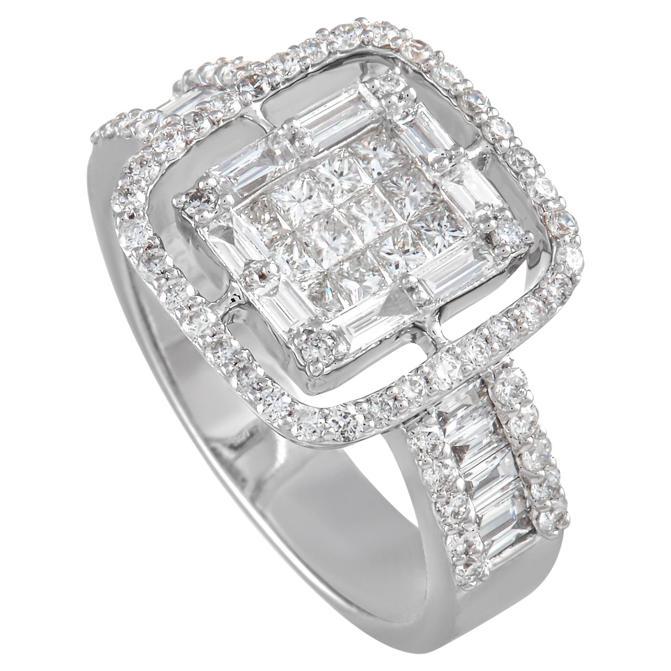 LB Exclusive 14K White Gold 1.37 Ct Diamond Ring For Sale