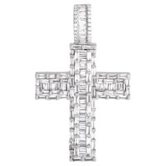 LB Exclusive 14K White Gold 1.40 Ct Diamond Cross Pendant