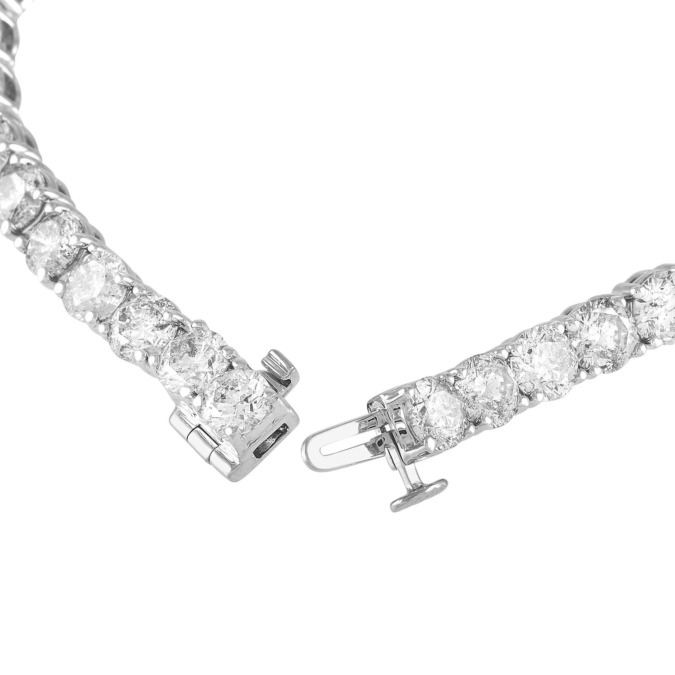 Round Cut LB Exclusive 14K White Gold 15.00 ct Diamond Bracelet