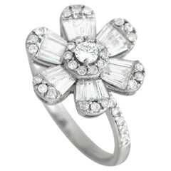 LB Exclusive 14K White Gold 1.50ct Diamond Flower Ring RN31398