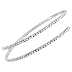 LB Exclusive 14K White Gold 1.51 Ct Diamond Bangle Bracelet