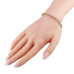 LB Exklusives Armband aus 14 Karat Weißgold mit 1,59 Karat Diamant und Saphir