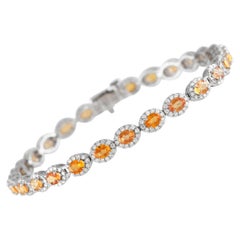 LB Exklusives Armband aus 14 Karat Weißgold mit 1,59 Karat Diamant und Saphir