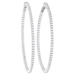 LB Exklusive 14K Weißgold 1,70ct Diamant Inisde-Out Reif-Ohrringe